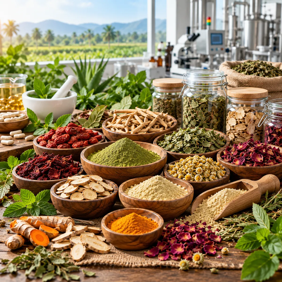 Botanical ingredients and herbal raw materials for nutraceutical products